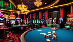 Engaged players enjoying Lucky88 slot machines in a vibrant casino atmosphere.