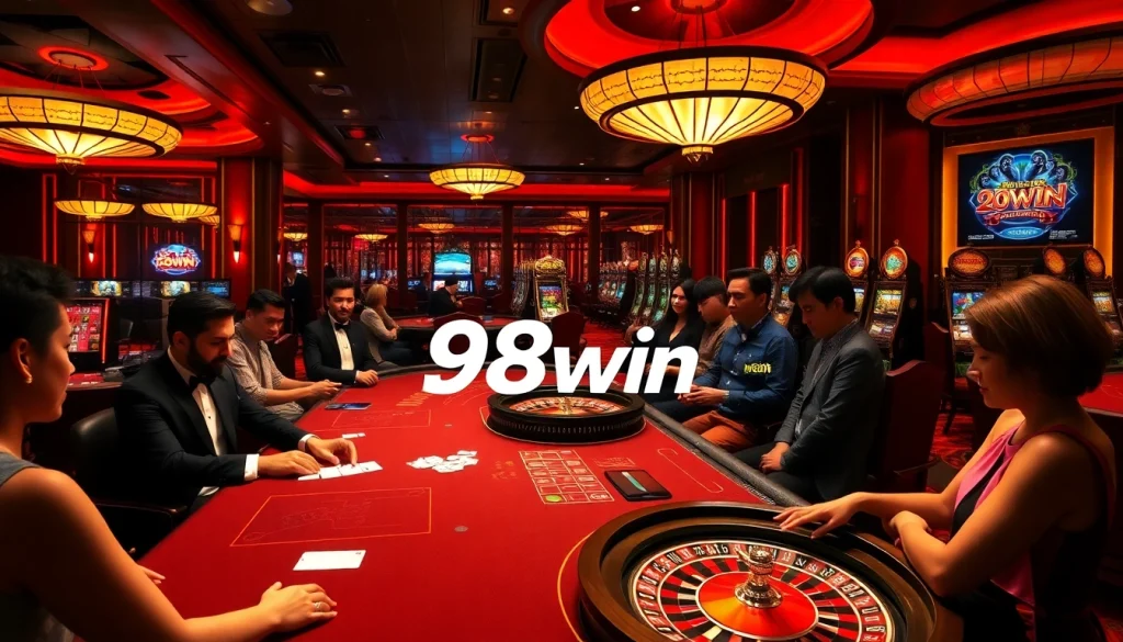 Experience the thrill of winning at 98win with captivating casino action and vibrant gaming tables.