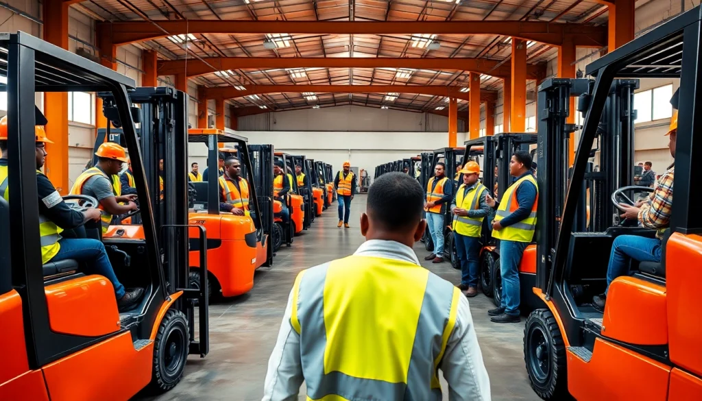Forklift training Durban at Abethu Skills Development Center, featuring diverse learners in a safety-focused environment.