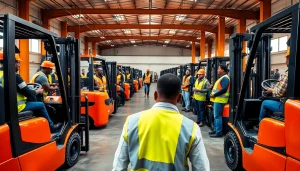 Forklift training Durban at Abethu Skills Development Center, featuring diverse learners in a safety-focused environment.
