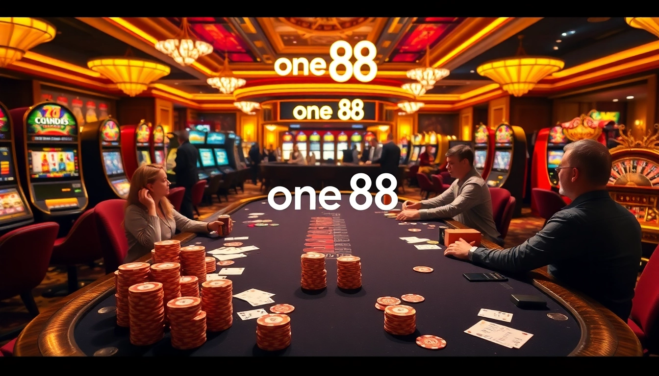 Experience excitement at the one 88 casino with players immersed in thrilling poker action.