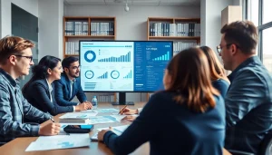 Team collaborating on competitive intelligence faqs in a bright office environment, enhancing data-driven teamwork.