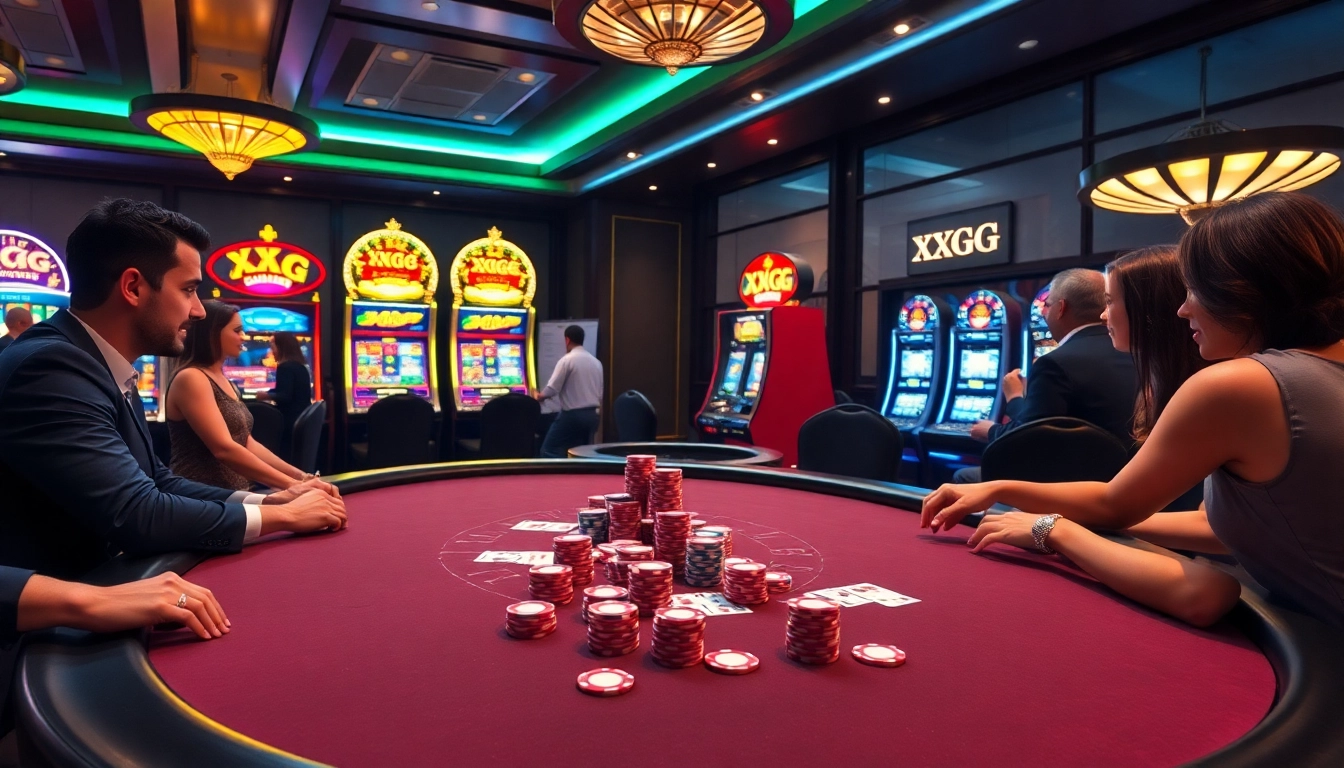 Experience thrilling gaming action at XXGG with vibrant poker chips and high-stakes bets.