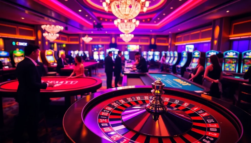 Experience the thrill of gambling at https://9789bet.com/ featuring lively casino tables and excited players.