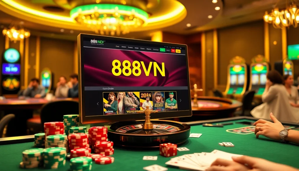 Engaging online casino scene featuring the 888VND platform with dynamic betting elements.