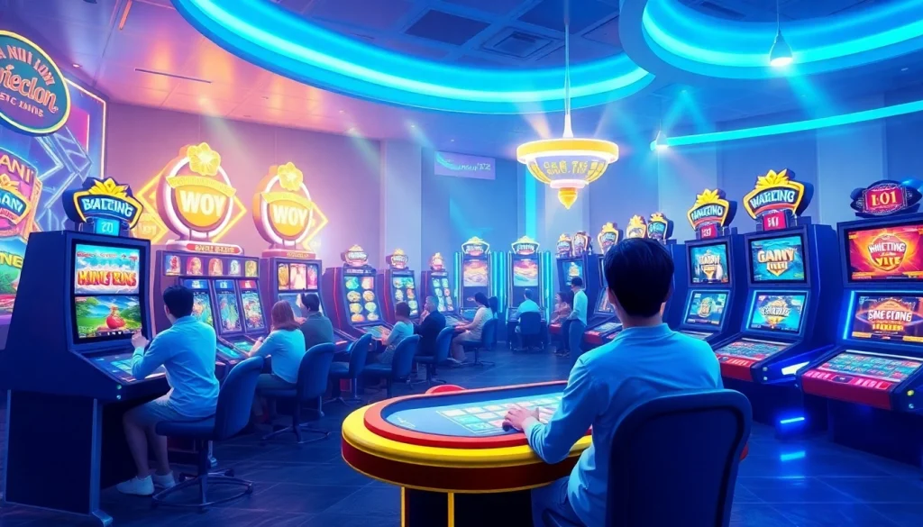 Exciting scene of cổng game nohu52 showcasing players engaged in vibrant online gaming.