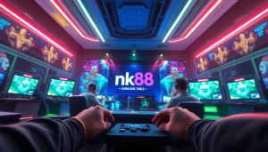 nk88 gaming experience showcasing vibrant digital interface and gameplay excitement