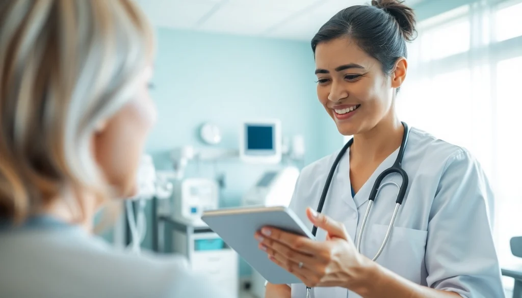YourGP healthcare provider engaging with a patient in a modern clinic