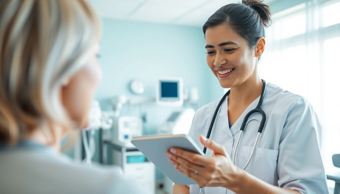 YourGP healthcare provider engaging with a patient in a modern clinic