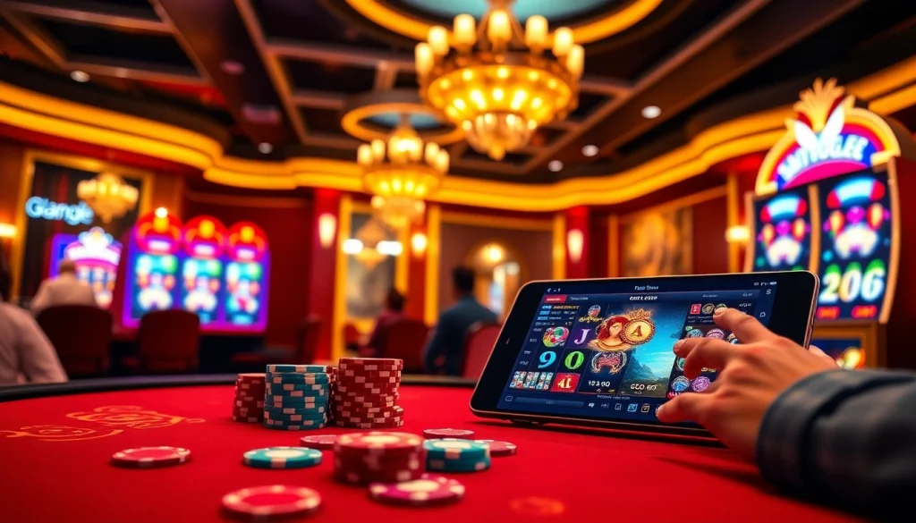 Engage in a thrilling gtatogel online gambling experience at a luxurious casino.