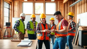 Students engaged in construction training programs collaborate in a hands-on learning environment.