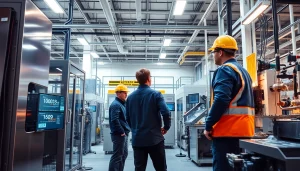 Engineers collaborating in a bright, innovative workspace for fab u tech industries.