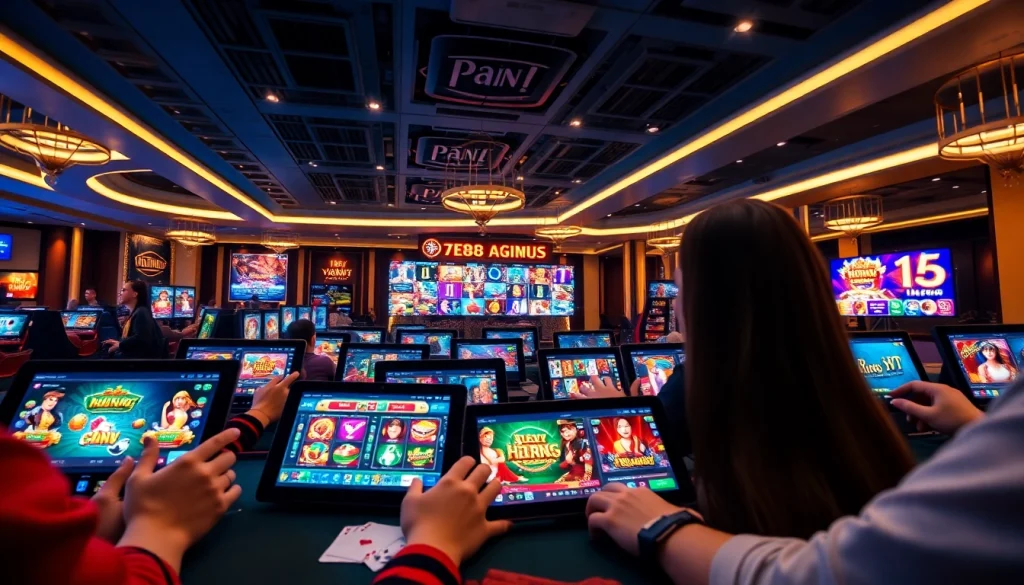 Engaging online gaming experience at https://789club7.com/ with colorful game graphics and vibrant casino atmosphere.