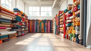 Katoen stof kopen in een kleurrijke showroom vol met prachtige stoffen.