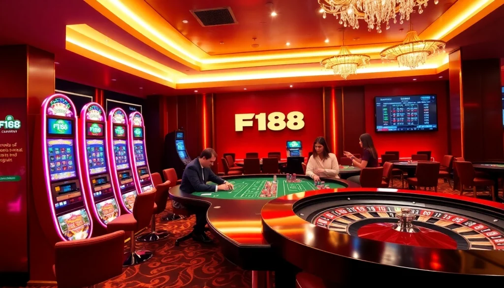 Engaging players at F168 casino, showcasing vibrant games and betting excitement.