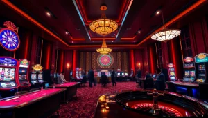 Experience the thrill of gambling at C 168 with modern gaming tables and vibrant slot machines.