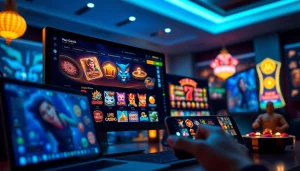 Exciting gaming atmosphere of cổng game 6623 with modern interface and engaging games.