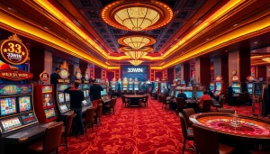 Experience the thrill of winning at 33WIN with dynamic casino games and luxurious environments.
